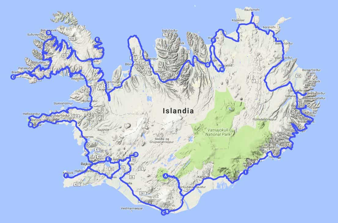 Islandia 4x4 - trasa wyprawy