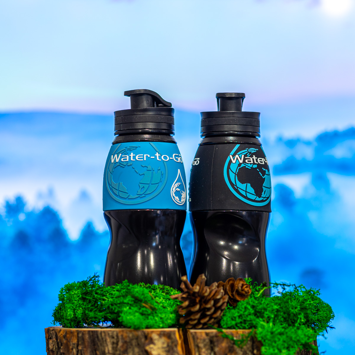 Ekologiczna butelka filtrująca Water-to-Go 0,75l - niebieski