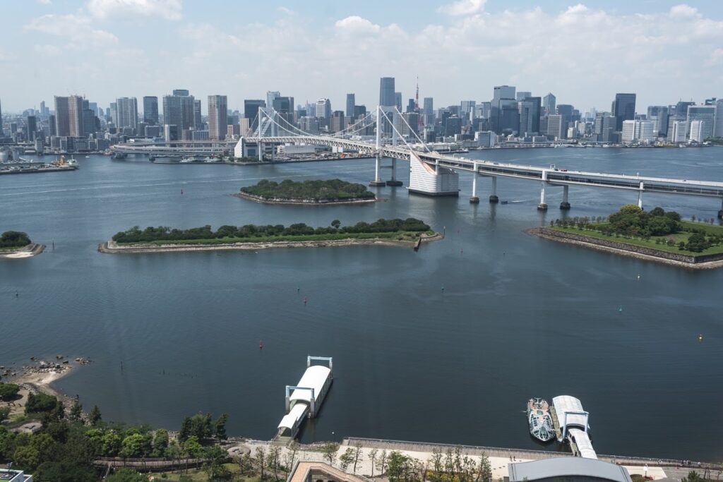 Panorama Tokio z wyspy Odaiba.